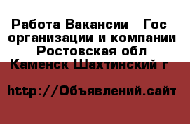 Работа Вакансии - Гос. организации и компании. Ростовская обл.,Каменск-Шахтинский г.